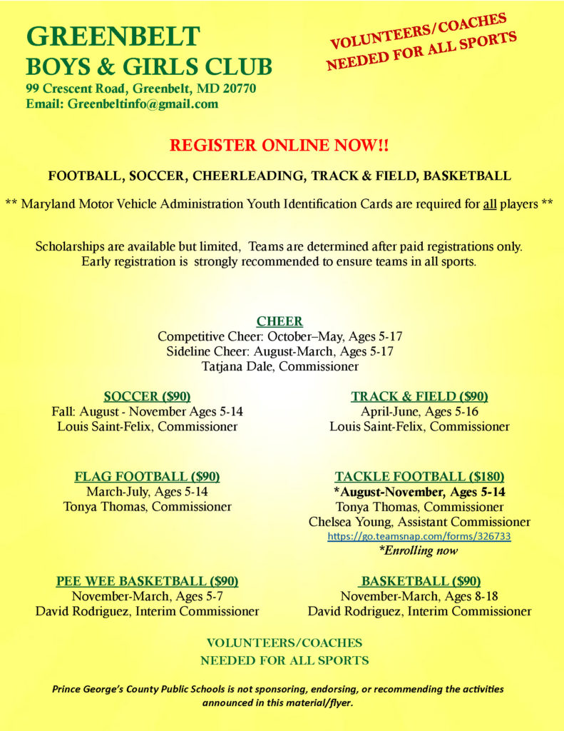 Football greenbelt boys and girls club